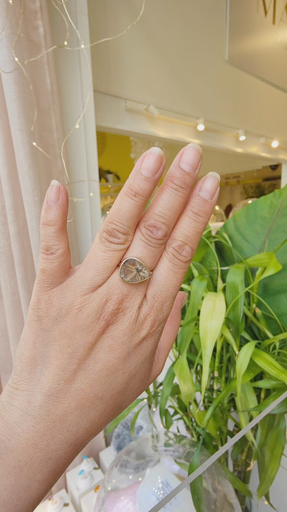 Bague Rutile doré étoilé