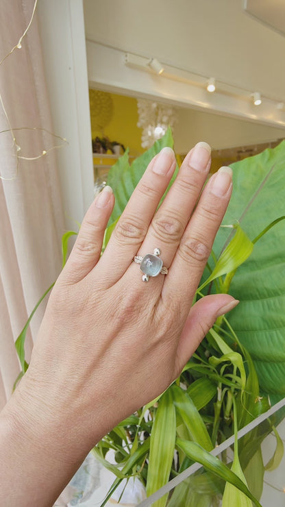Bague Aigue marine carrée