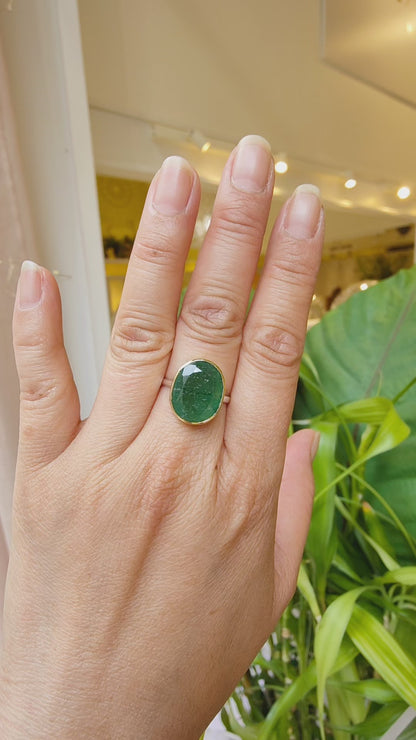 Bague Aventurine facéttée