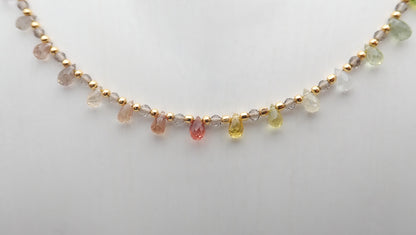 Collier gouttes arc-en-ciel