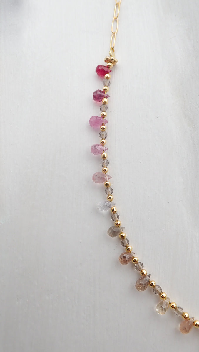 Collier gouttes arc-en-ciel