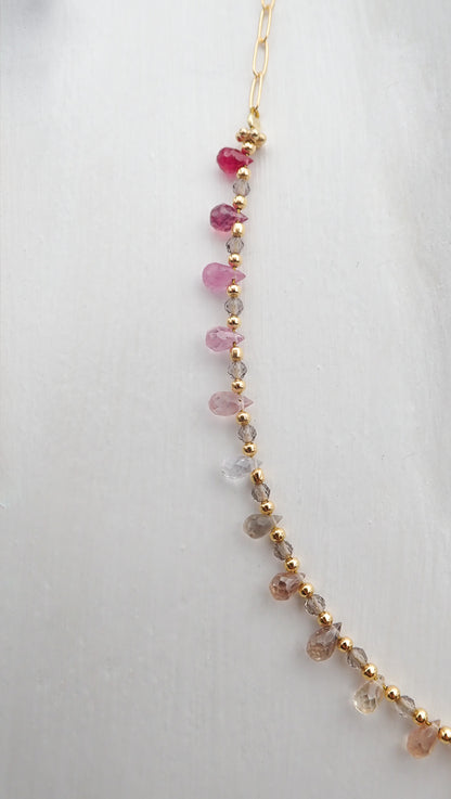 Collier gouttes arc-en-ciel