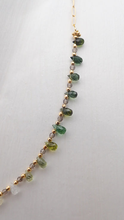 Collier gouttes arc-en-ciel