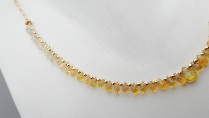 Collier Saphirs Gouttes Dégradé Jaune