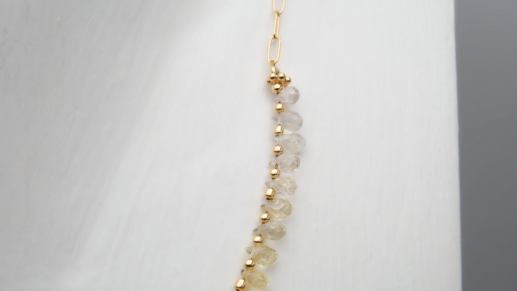 Collier Saphirs Gouttes Dégradé Jaune