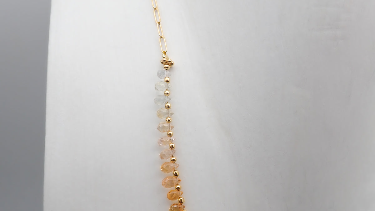 Collier Saphirs Gouttes Dégradé Orange