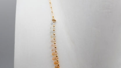 Collier Saphirs Gouttes Dégradé Orange