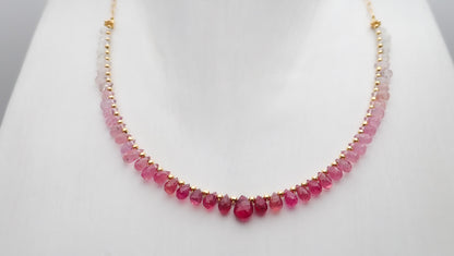 Collier Saphirs Gouttes Dégradé Rose