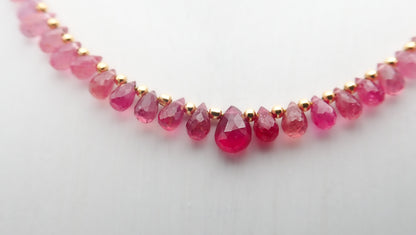 Collier Saphirs Gouttes Dégradé Rose
