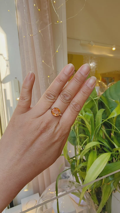 Bague Pierre de soleil facéttée