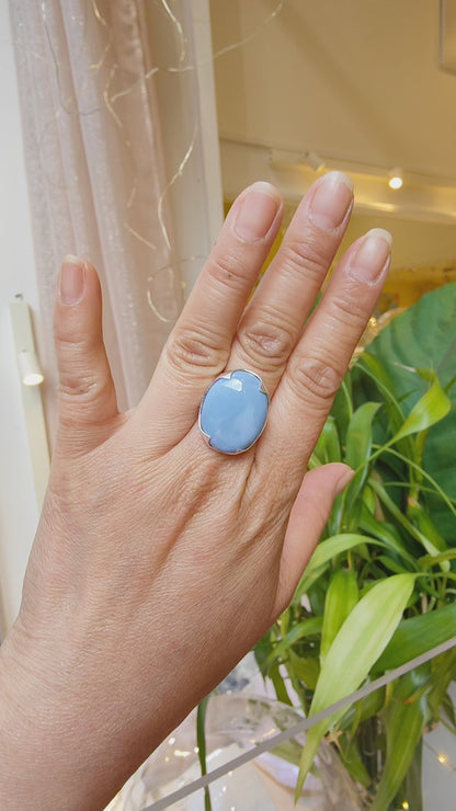 Bague Opale bleue