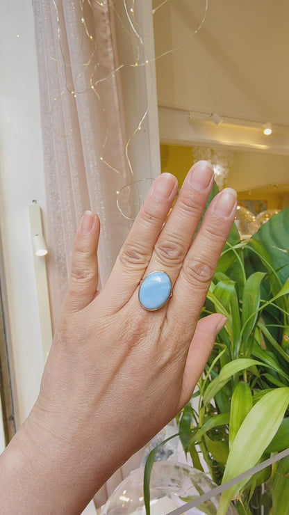 Bague Opale bleue