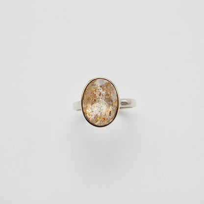 Bague Pierre de soleil facettée