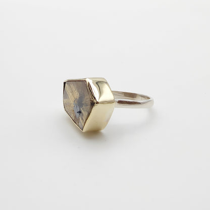 Bague Rutile doré étoilé