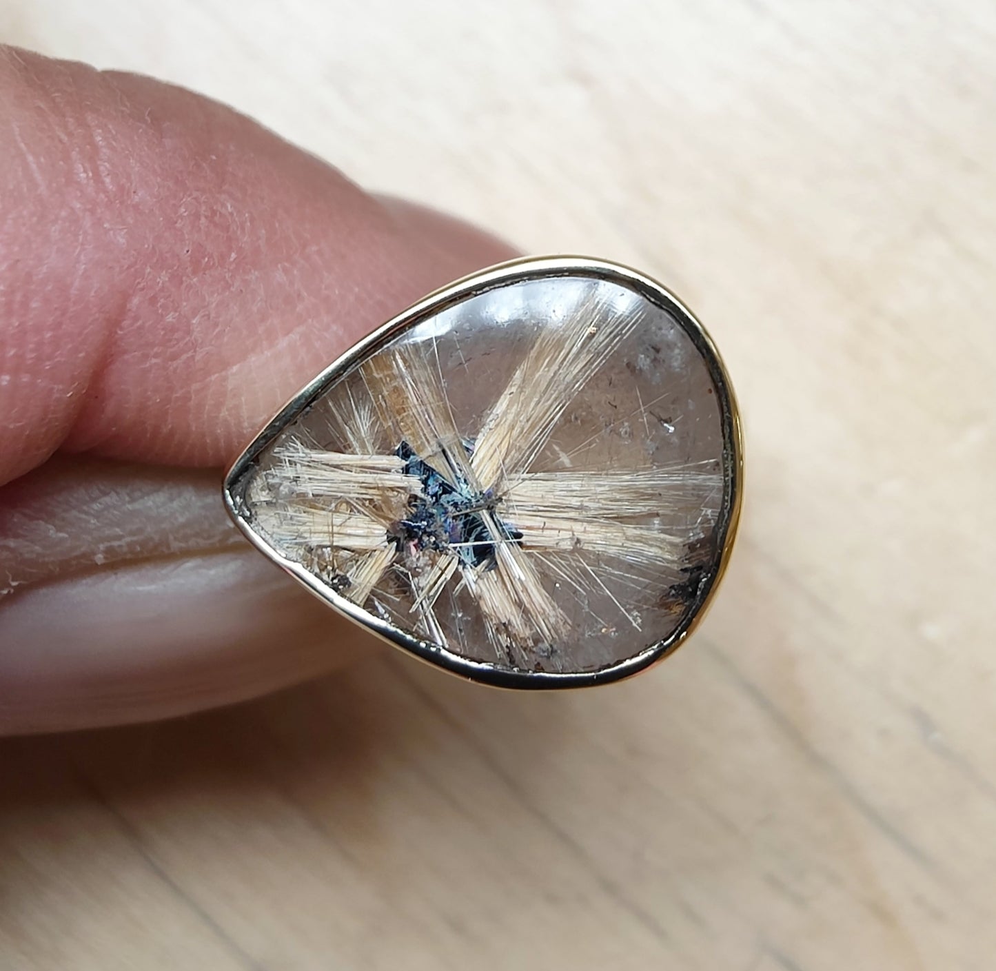 Bague Rutile doré étoilé