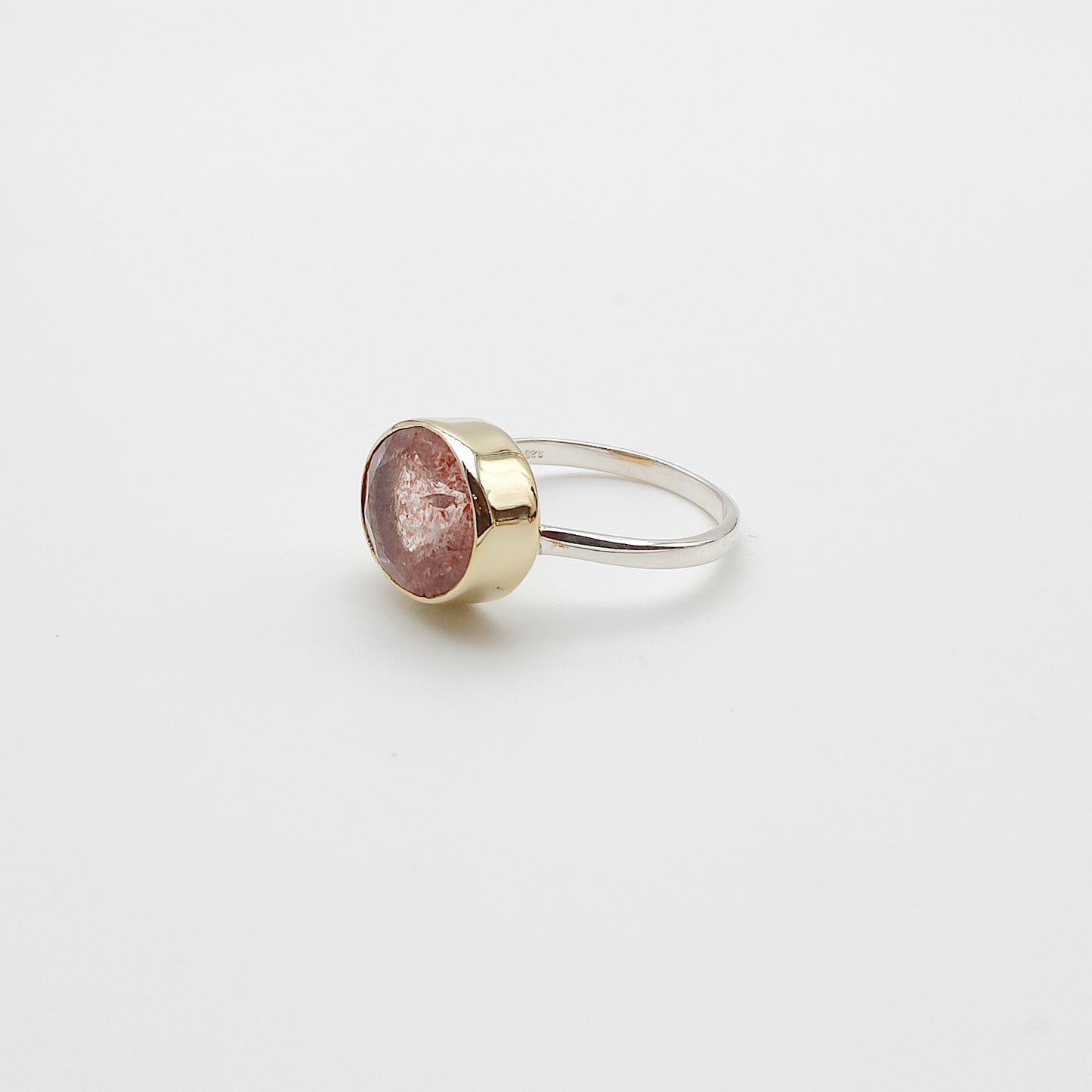 Bague Quartz Fraise facetté - petit