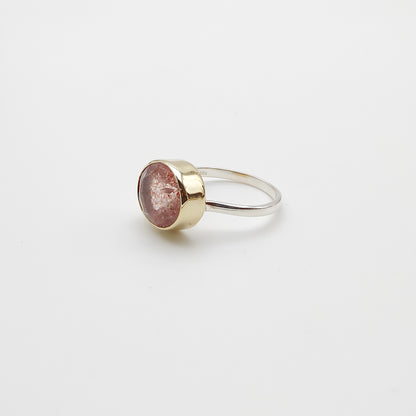 Bague Quartz Fraise facetté - petit