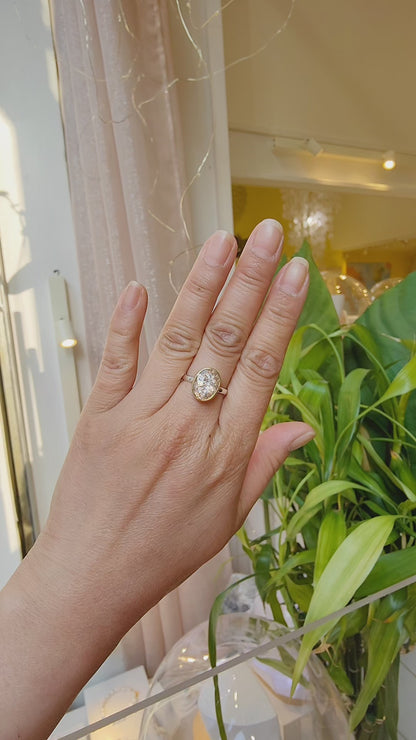 Bague Pierre de soleil facettée