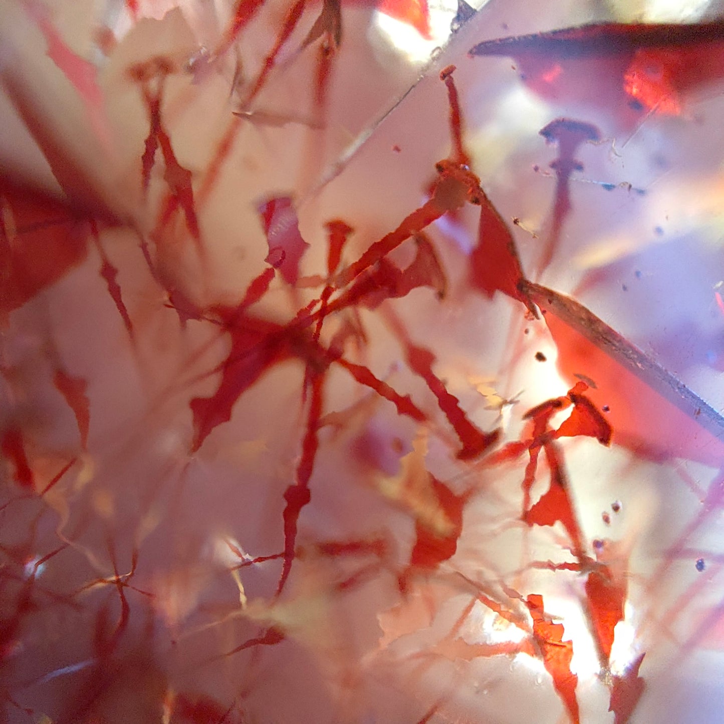 Bague Cristal de roche avec inclusions d'Hématite - Rond