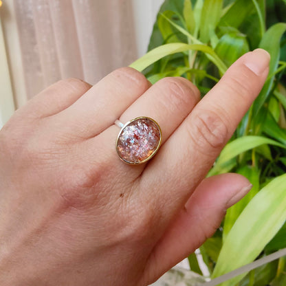 Bague Pierre de soleil facettée